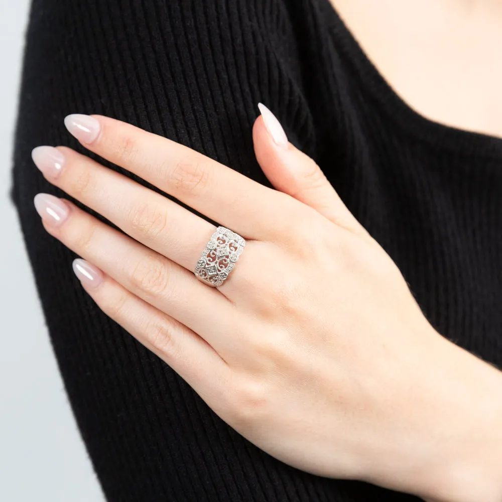 Sterling Silver Angelic Diamond Ring Shiels