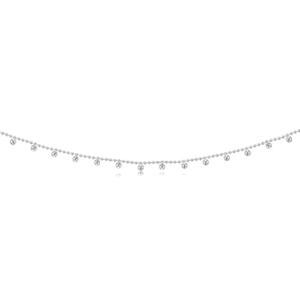 Sterling Silver Ball Charms On 45cm Ball Chain Shiels