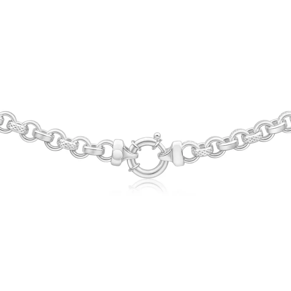 Sterling Silver Belcher Fancy Engraved Boltring 50cm Chain Shiels
