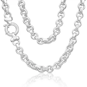 Sterling Silver Belcher Fancy Engraved Boltring 50cm Chain Shiels