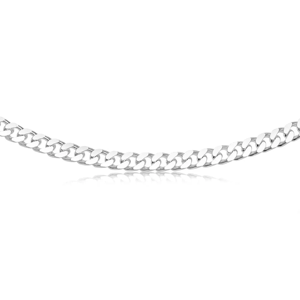 Sterling Silver Beveled Curb 300 Gauge 55cm Chain Shiels