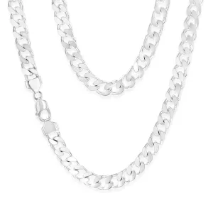 Sterling Silver Beveled Curb 300 Gauge 55cm Chain Shiels