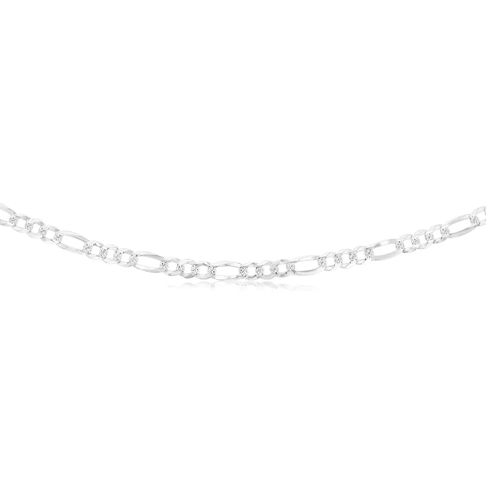 Sterling Silver Beveled Fancy 1:3 Figaro 140 Gauge 50cm Chain Shiels