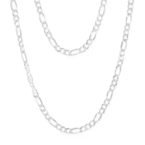 Sterling Silver Beveled Fancy 1:3 Figaro 140 Gauge 50cm Chain Shiels