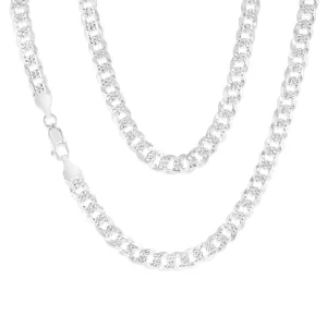 Sterling Silver Beveled Fancy Curb 160 Gauge 45cm Chain Shiels