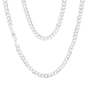 Sterling Silver Beveled Fancy Curb 160 Gauge 50cm Chain Shiels
