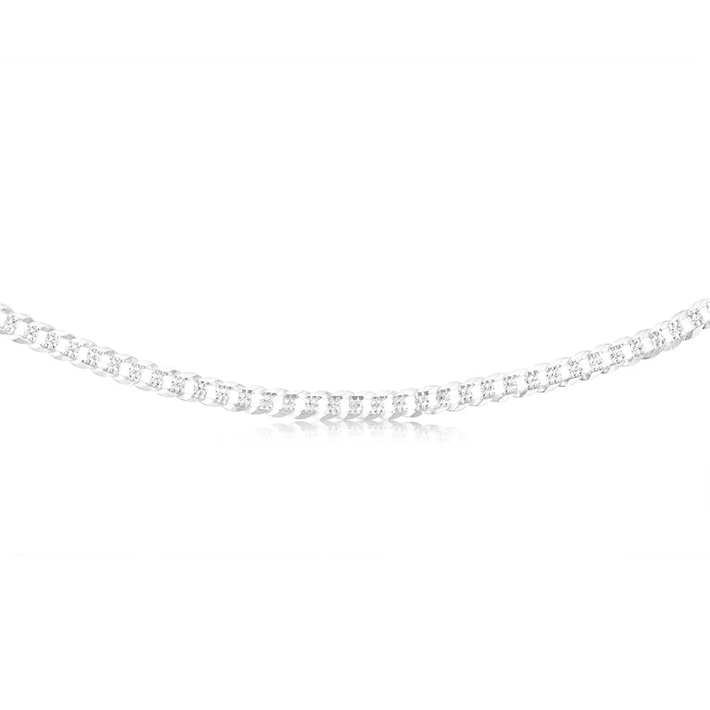Sterling Silver Beveled Fancy Curb 160 Gauge 50cm Chain Shiels