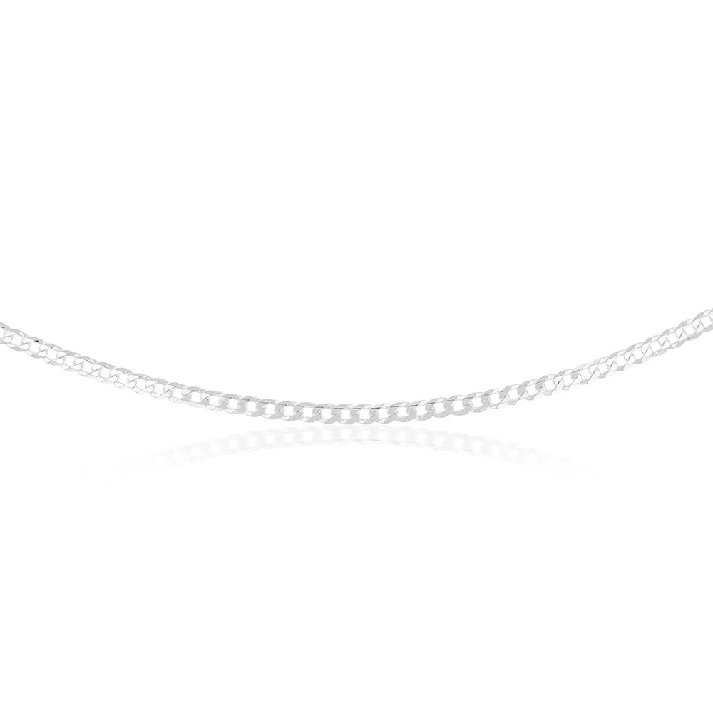 Sterling Silver Bevelled Curb 120Gauge 55cm Chain Shiels