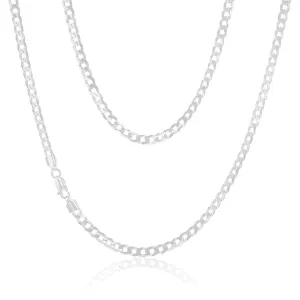 Sterling Silver Bevelled Curb 120Gauge 55cm Chain Shiels