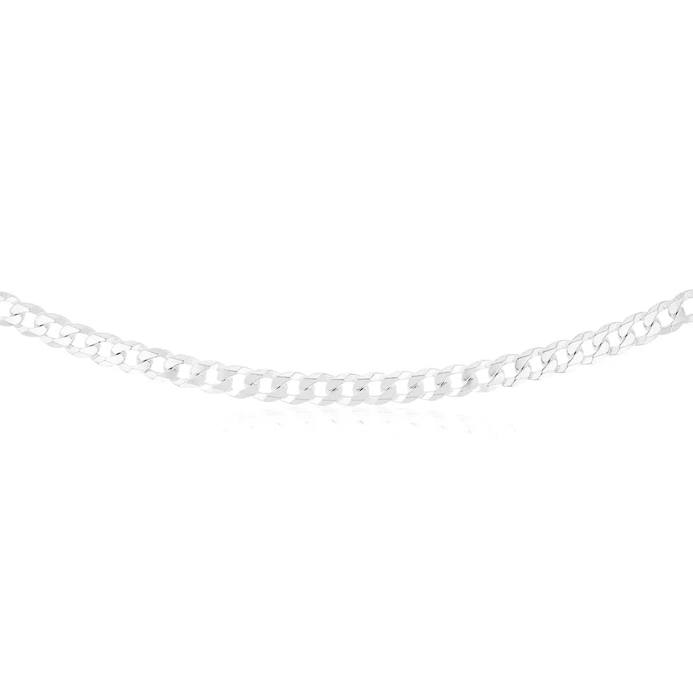Sterling Silver Bevelled Curb 200 Gauge 55cm Chain Shiels