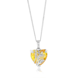 Sterling Silver Champane Heart Cubic Zirconia Pendant Shiels