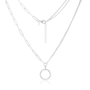 Sterling Silver Circle Of Life Pendnt On 42 3cm Fancy Chain Shiels
