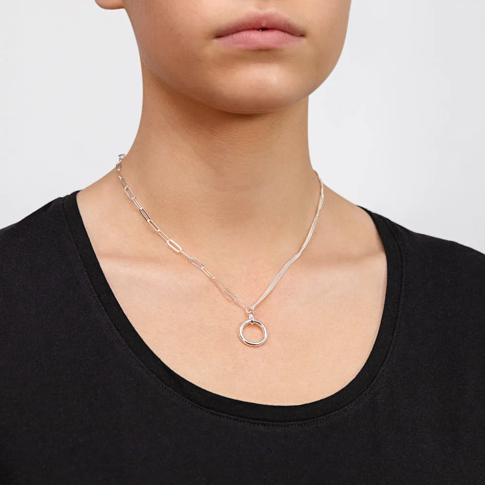 Sterling Silver Circle Of Life Pendnt On 42 3cm Fancy Chain Shiels