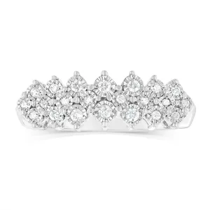 Sterling Silver Cluster Ring in 1/7 Carat Diamonds Shiels
