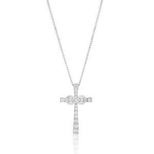 Sterling Silver Cubic Zirconia Cross & Infinity Pendant Shiels