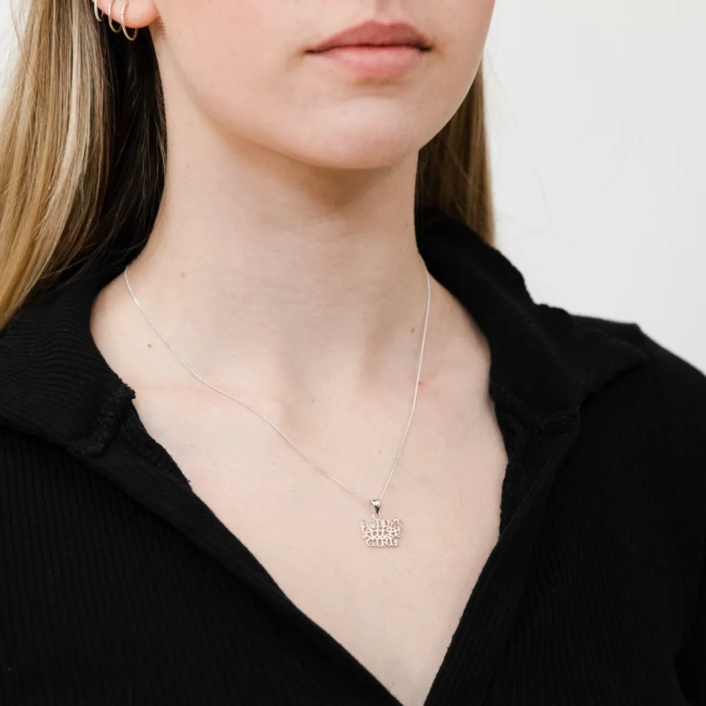 Sterling Silver Cubic Zirconia Daddy's Little Girl Pendant Shiels