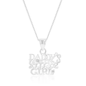 Sterling Silver Cubic Zirconia Daddy's Little Girl Pendant Shiels