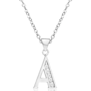 Sterling Silver Cubic Zirconia Initial "A" Pendant Shiels