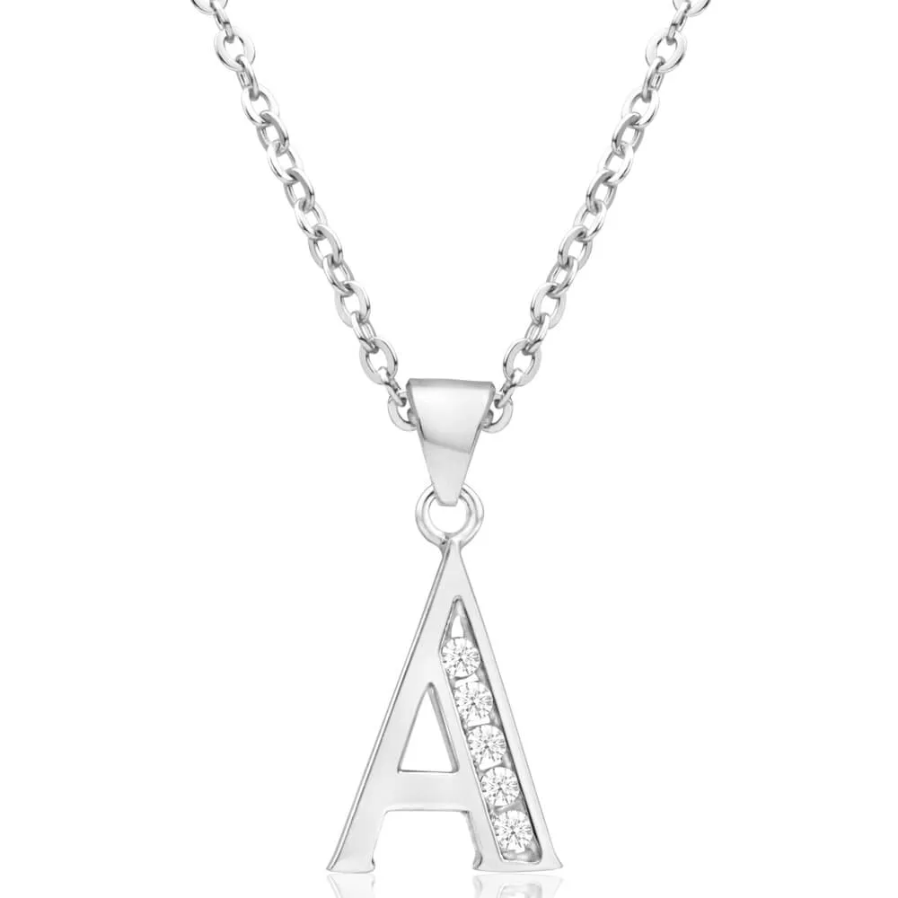 Sterling Silver Cubic Zirconia Initial "A" Pendant Shiels