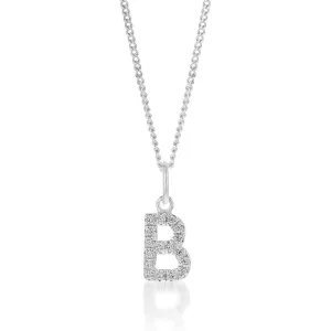 Sterling Silver Cubic Zirconia Initial "B" Pendant Shiels