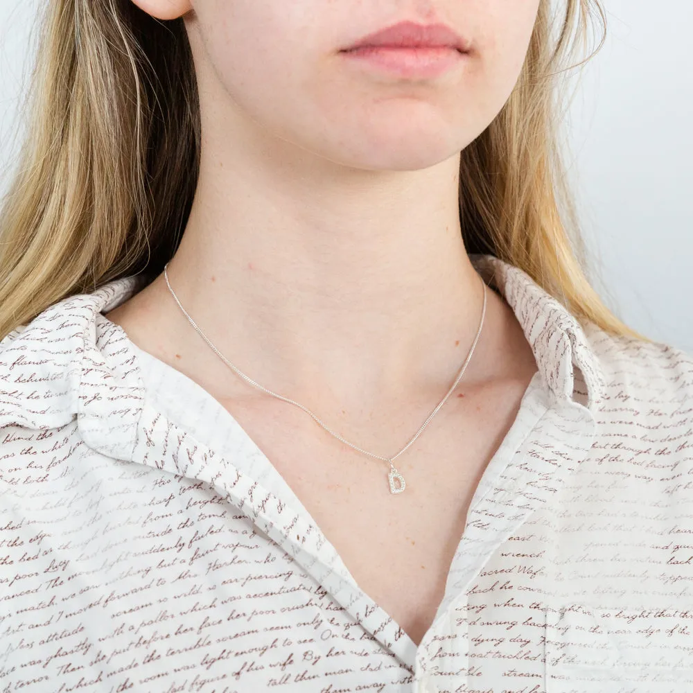 Sterling Silver Cubic Zirconia Initial "D" Pendant Shiels