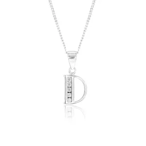 Sterling Silver Cubic Zirconia  Initial "D" Pendant Shiels