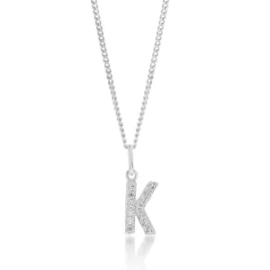 Sterling Silver Cubic Zirconia Initial "K" Pendant Shiels