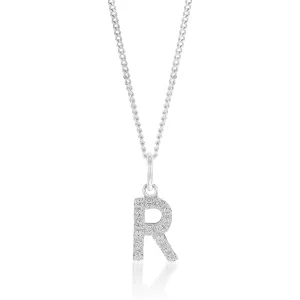 Sterling Silver Cubic Zirconia Initial "R" Pendant Shiels