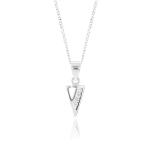 Sterling Silver Cubic Zirconia  Initial "V" Pendant Shiels