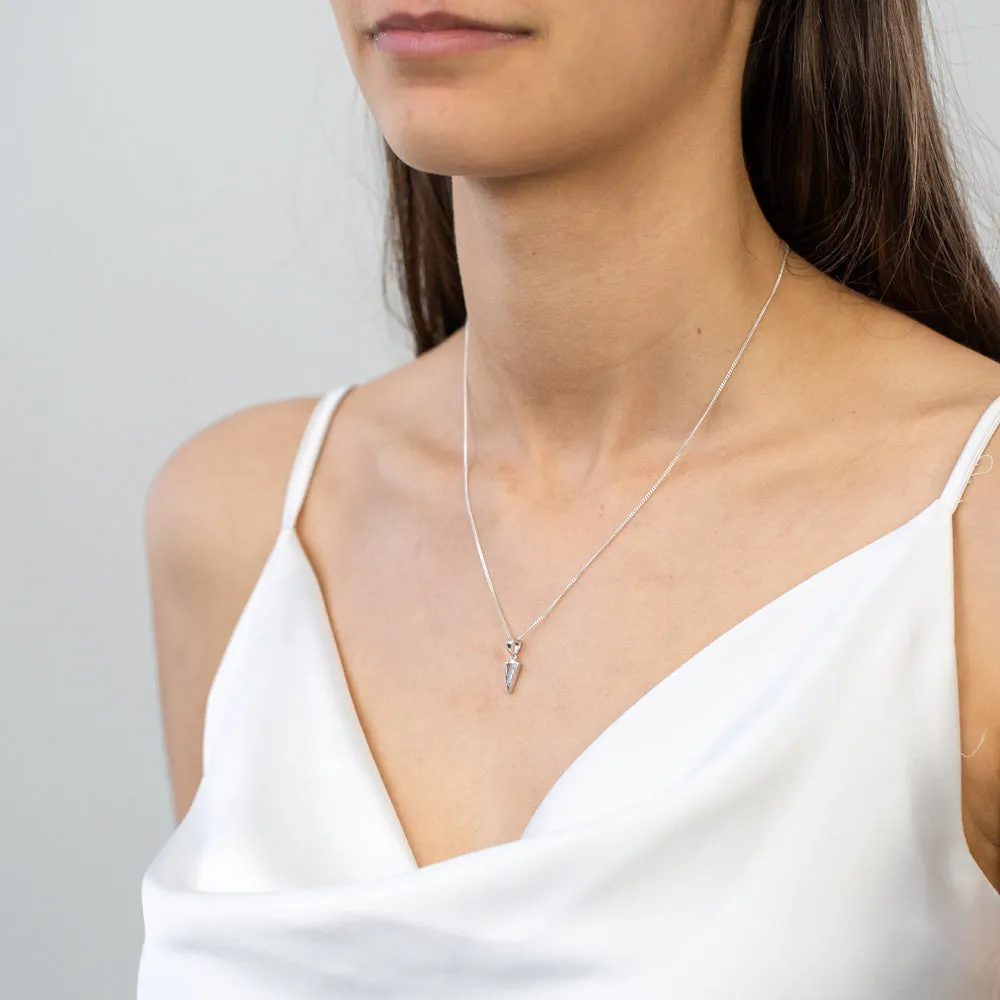 Sterling Silver Cubic Zirconia  Initial "V" Pendant Shiels