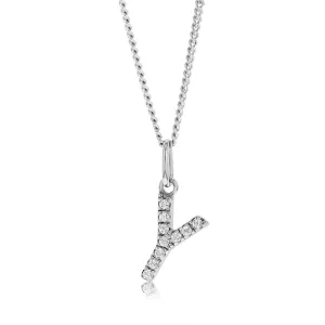 Sterling Silver Cubic Zirconia Initial "Y" Pendant Shiels