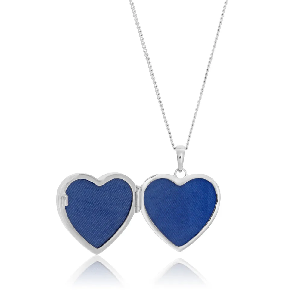 Sterling Silver Cubic Zirconia Vintage Heart Locket Shiels