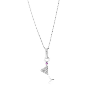 Sterling Silver Cubic Zirconia Wine Glass Pendant Shiels