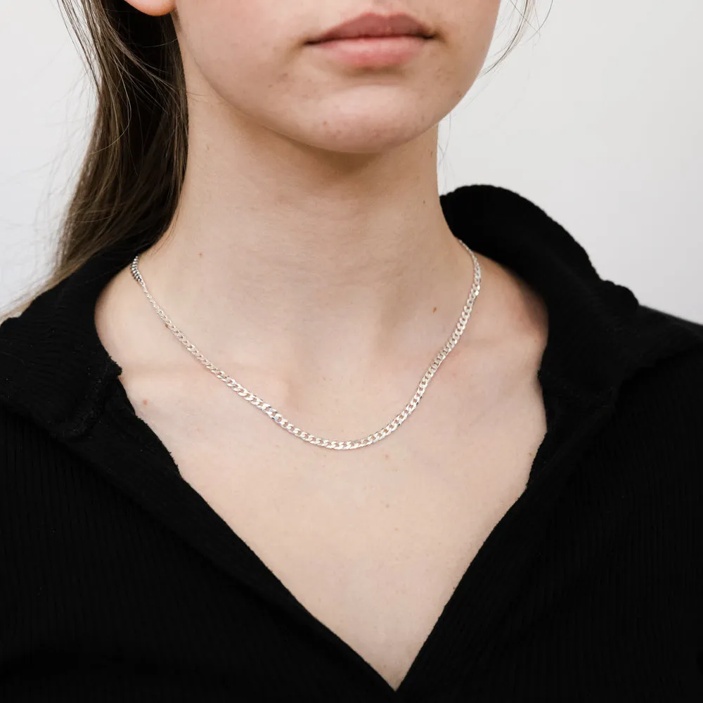 Sterling Silver Curb 100 Gauge 45cm Chain Shiels