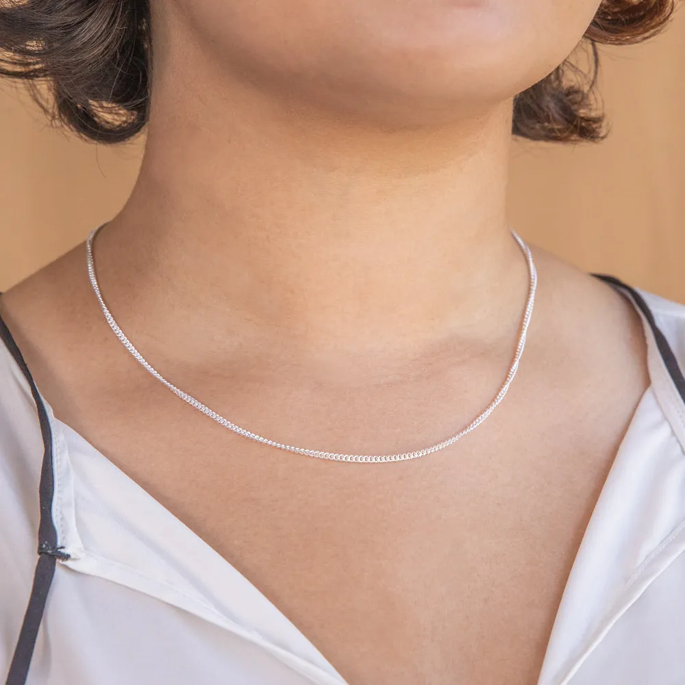 Sterling Silver Curb 60 Gauge 45cm Chain Shiels