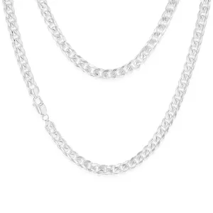 Sterling Silver Curb Beveled 55cm Chain Shiels