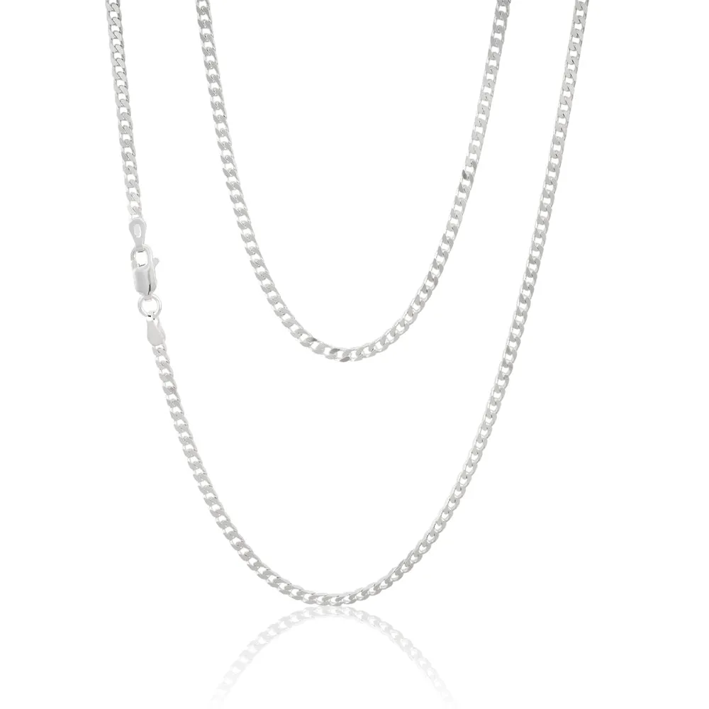 Sterling Silver Curb Chain 80 gauge 55cm Shiels