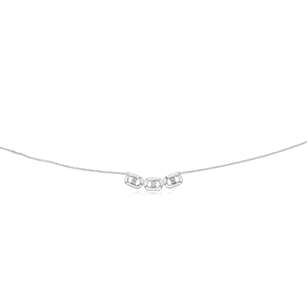 Sterling Silver Diamond Chain Length 40cm 3cm Extender Shiels