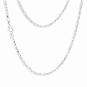 Sterling Silver Diamond Cut 40cm Curb Chain Shiels