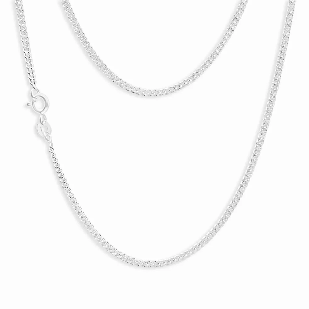 Sterling Silver Diamond Cut 40cm Curb Chain Shiels