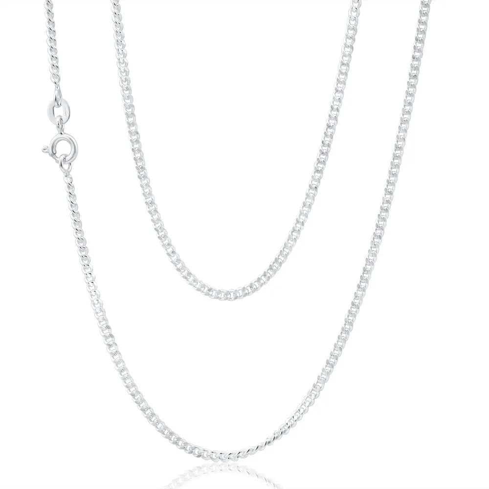 Sterling Silver Diamond Cut 60cm Curb Chain Shiels