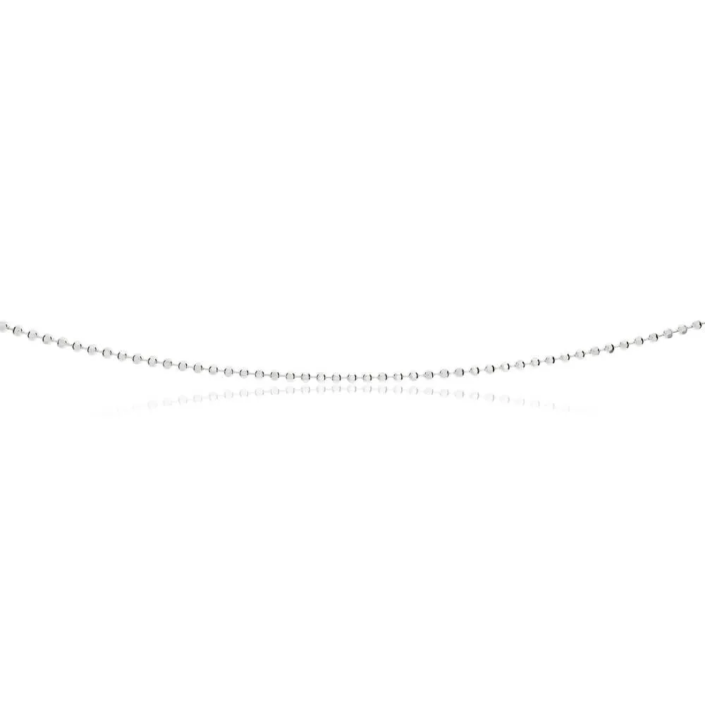 Sterling Silver Diamond Cut Ball 80cm Chain Shiels
