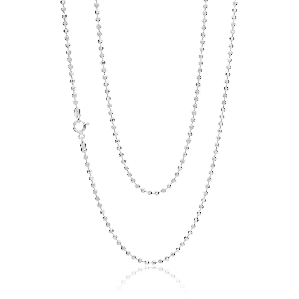 Sterling Silver Diamond Cut Ball 80cm Chain Shiels