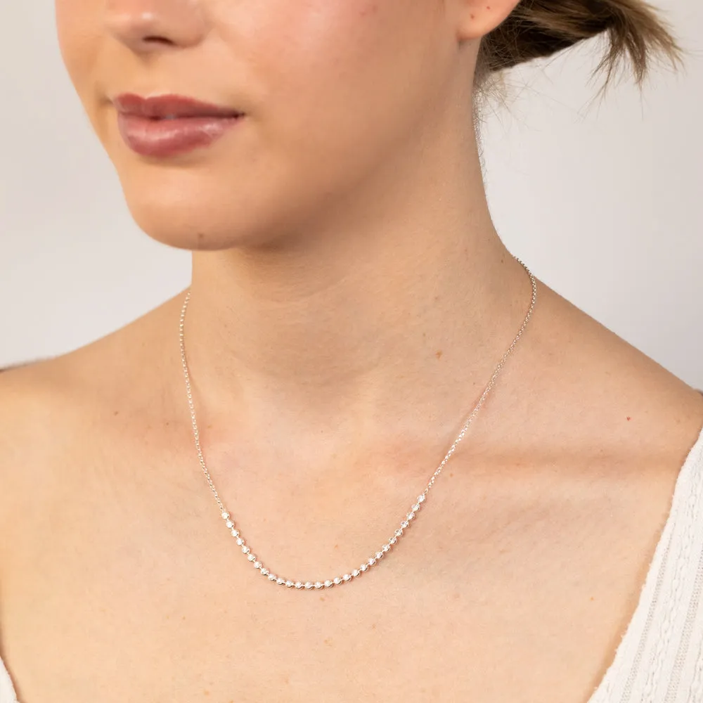 Sterling Silver Diamond Cut Beads Fancy 46cm Chain Shiels
