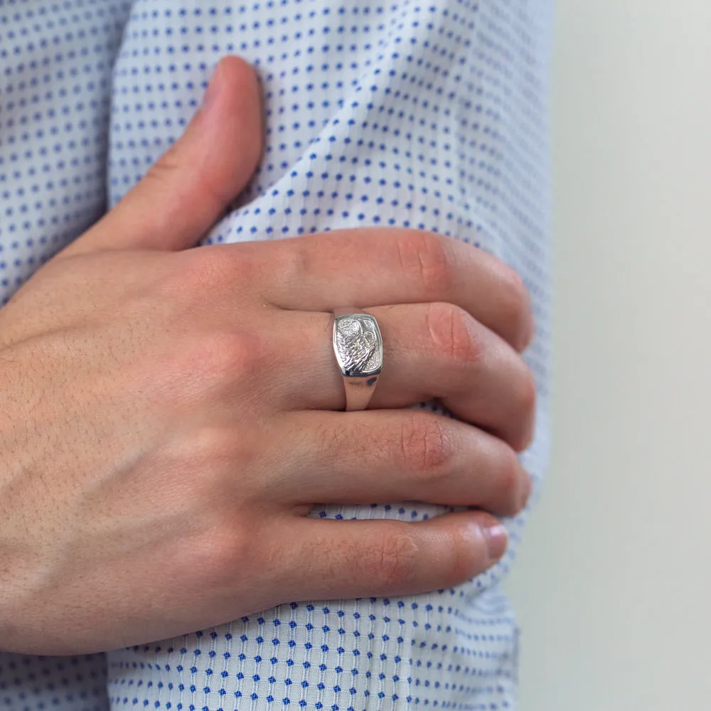 Sterling Silver Diamond Eagle Ring Shiels
