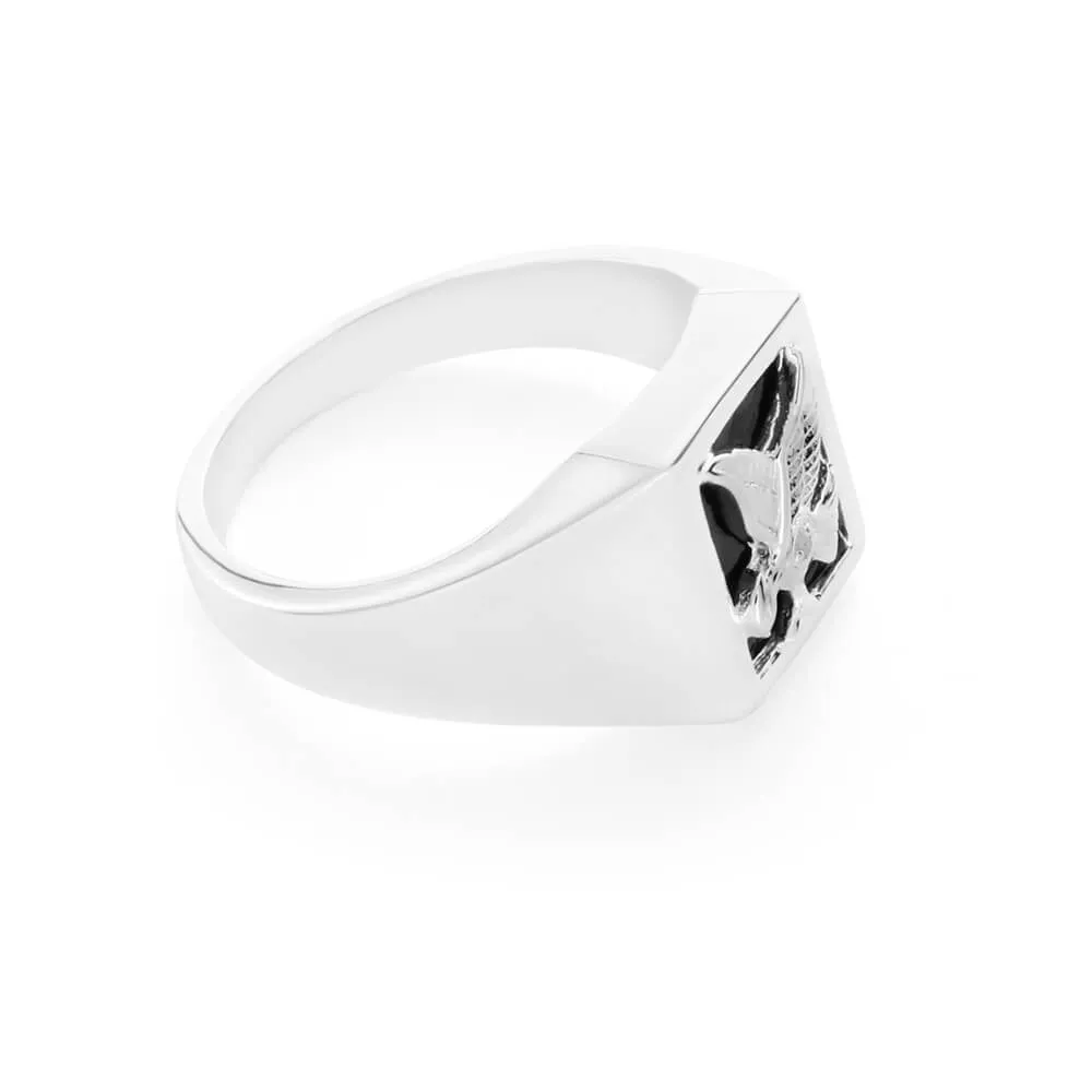 Sterling Silver Diamond   Onyx Ring Shiels