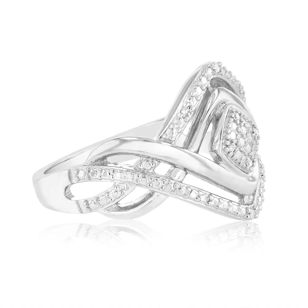 Sterling Silver Diamond Ring with 10 Brilliant Cut Diamonds Shiels
