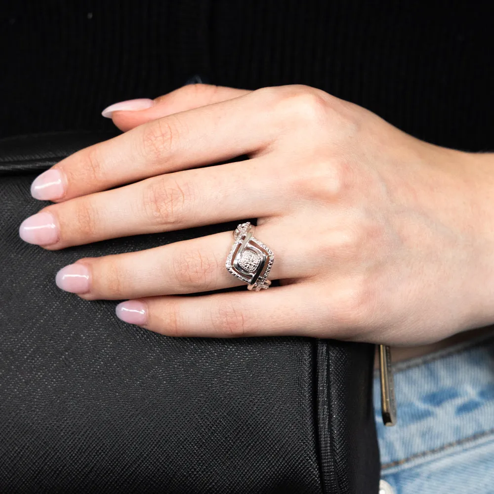 Sterling Silver Diamond Ring with 10 Brilliant Cut Diamonds Shiels