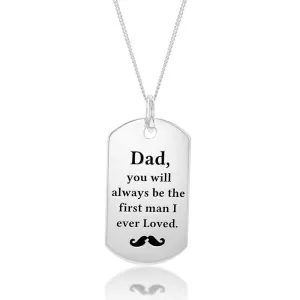 Sterling Silver Dog Tag Dad Daughters Message Pendant Shiels