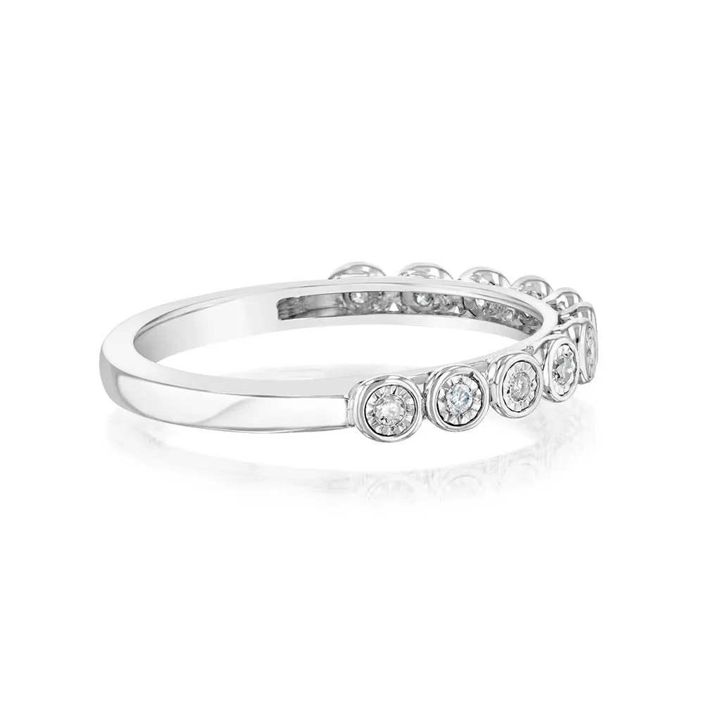 Sterling Silver Eternity Ring with 1/10 Carat Natural Diamonds Shiels